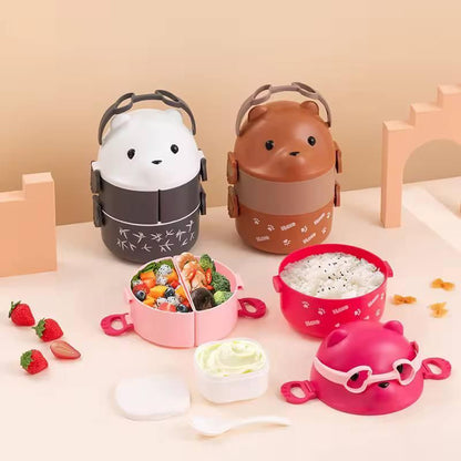 Cute Teddy Bear Lunch Box Thermoware Lunch Box Sets