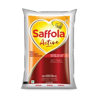 Saffola Active Refined Cooking oil ( Blended Rice Bran & SoyaBean oil | Pro Weight Watchers ), 1L 