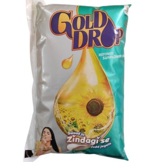 Gold Drop Refined Sunflower Oil - Free from Argemone Oil, 1 L Pouch