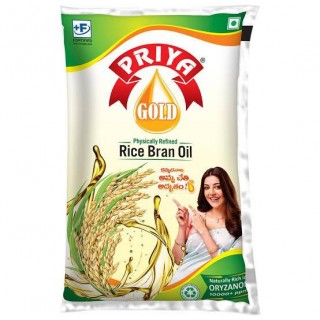 Priya Gold Rice Bran Refined Cooking Oil, 1L