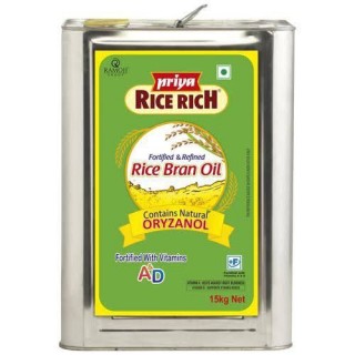 Priya Refined Oil - Rice Bran, 15 kg Tin