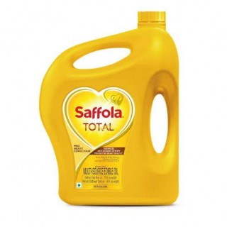 Saffola Total Refined Cooking oil | Blended Rice Bran & Safflower oil, 5L Jar